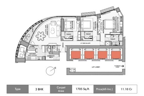 lodha twt 3bhk 1705